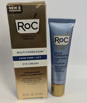 LOT OF 2 - ROC MULTI CORREXION EVEN TONE + LIFT EYE CREAM 0.5FL OZ NIB