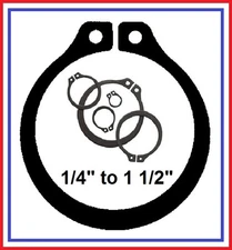 EXTERNAL RETAINER, HOOK & SNAP RINGS  (QTY. 4)  1/4" to 1 1/2" SHIPPED VIA USPS
