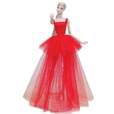 1/6 Red Multi-layer Wedding Dresses For 11.5" 1/6 Doll Clothes Outfits Kids Toys