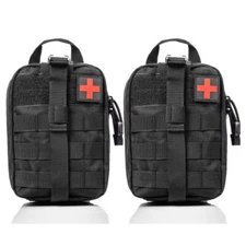 2 PCS Tactical First Aid Kit Medical Molle Rip Away EMT IFAK Survival Pouch Bag