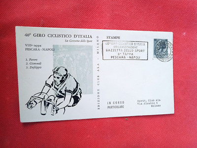 40. Giro d Italia 1957 - Umschlag Edition Club Ala (MI) PESCARA - NEAPOLI