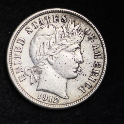 1912-S Barber Dime CHOICE AU FREE SHIPPING E305 AHT