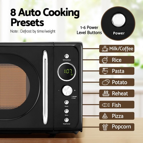 Devanti 20L Microwave Oven Countertop Cooker Timer Cooking Setting 700W Black - Picture 5 of 8
