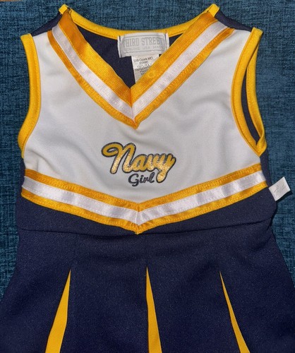 Third Street U.S. Navy Baby Girl 6M Cheerleader Outfit Blue & Gold Made In USA - Picture 2 of 5