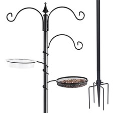 Bird Feeding Station Kit - 77" Bird Feeder Pole with 5 Prong Base, Wild Bird
