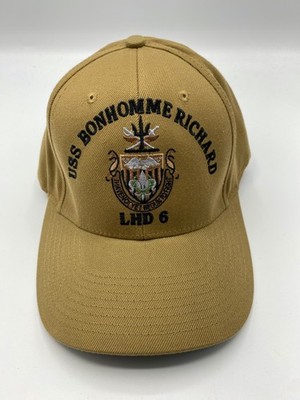 The Corps USS Bonhomme Richard LHD 6 Logo Beige Baseball Cap Hat One Size