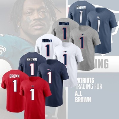 Welcome A.J. Brown #1 New England Patriots 2026 Player Name & Number Fan Look