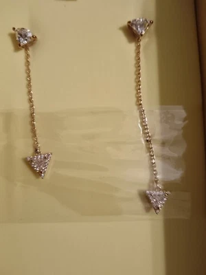 Boucles d'oreilles Swarovski couleur or rose - Photo 1/2