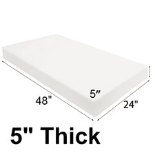 5 in Thickness 24"x48" High Density Upholstery Foam Sheet Seat Cushion