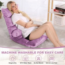 Folding Floor Chair 5 Position Cushioned Adjustable Floor Lazy Sofa Chair
