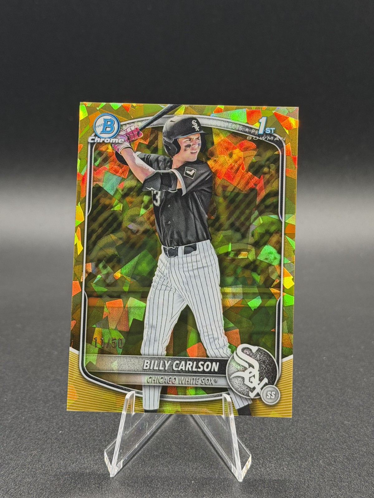 2025 Bowman Chrome Draft Sapphire - Billy Carlson 1st Bowman Yellow /75 #BDC-10