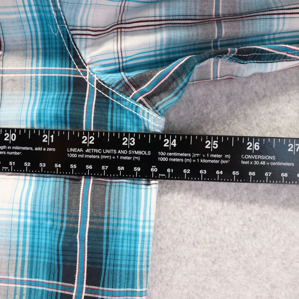 Panhandle Slim Shirt Mens Large 90 Proof Western Pearl Snap Plaid Long Sleeve - Image 4 of 4