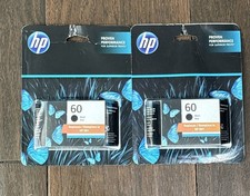 Pack of 2 HP 60 Black Ink Cartridge - CC640WL Exp 04/2026  12/25 New Sealed