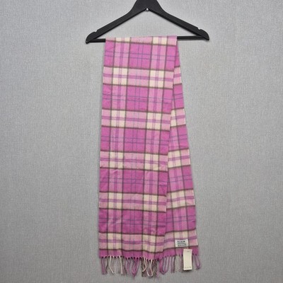 Elgin Kaschmir Schal Damen rosa kariert Made in Scotland 64'' × 10'' 