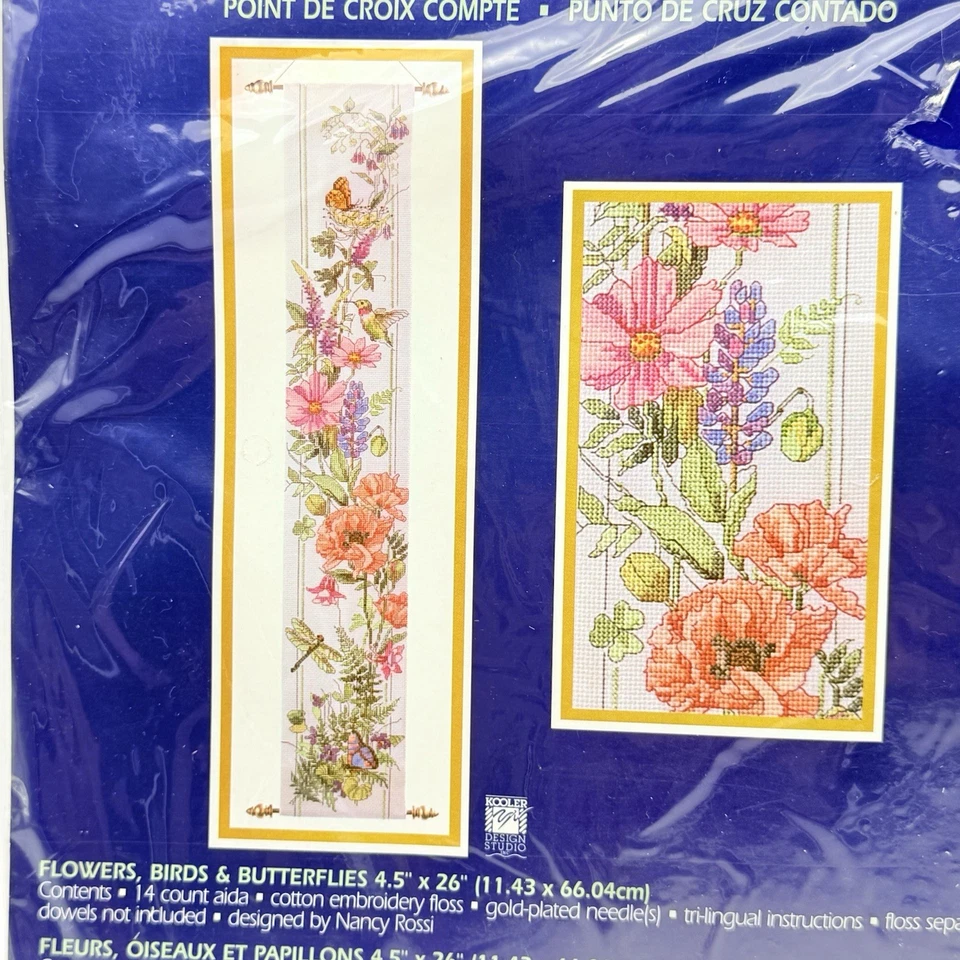 Bucilla Flowers, Birds, & Butterflies Counted Cross Stitch Kit...NEW - Image 2 of 4