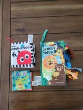 Lot Of 3 Soft Books: Jungly Tails, Peek - A - Boo, And Colors