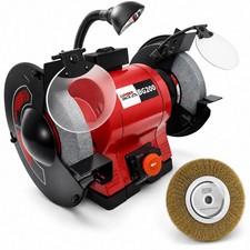 Lumberjack 8in Bench Grinder 550W 200mm Twin Wheel Light Dressing Tool