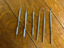 Lot Of 6 Dental Instruments Picks ~ Hu-Friedy, Starlite, SS White, Misc