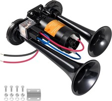 Electric Air Horn for Truck 150dB Super Loud Black Horns Dual 12v Black A