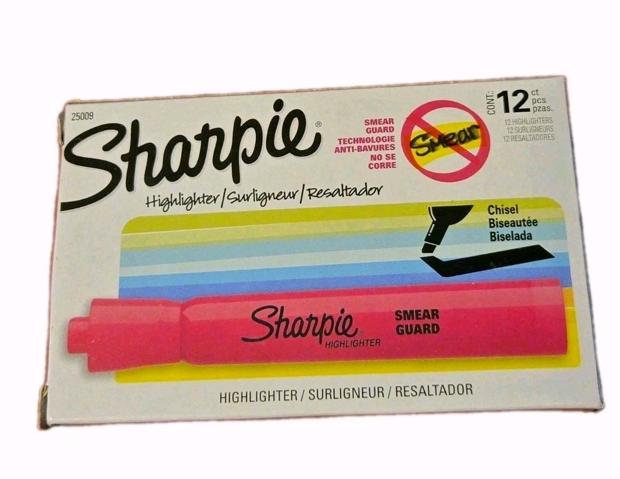 S 12 Count Fluorescent Chisel Tip Markers Set