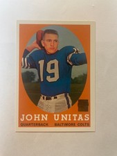 John Unitas Baltimore Colts Quarterback Vintage Football Card Gold Stamp