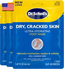 Dry, Cracked Skin, Ultra Hydrating Foot Mask, 3 Pairs Moisturizing Socks: Intens