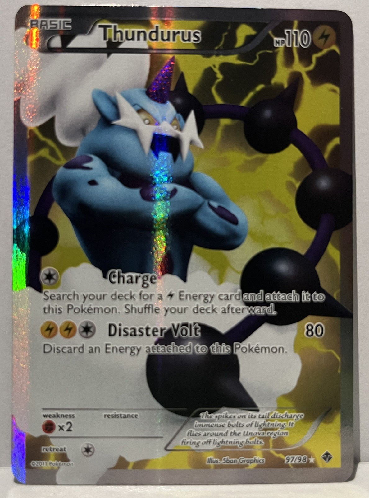 Thundurus (97 Full Art) Ultra Rare Holo Emerging Powers 97/98 - LP