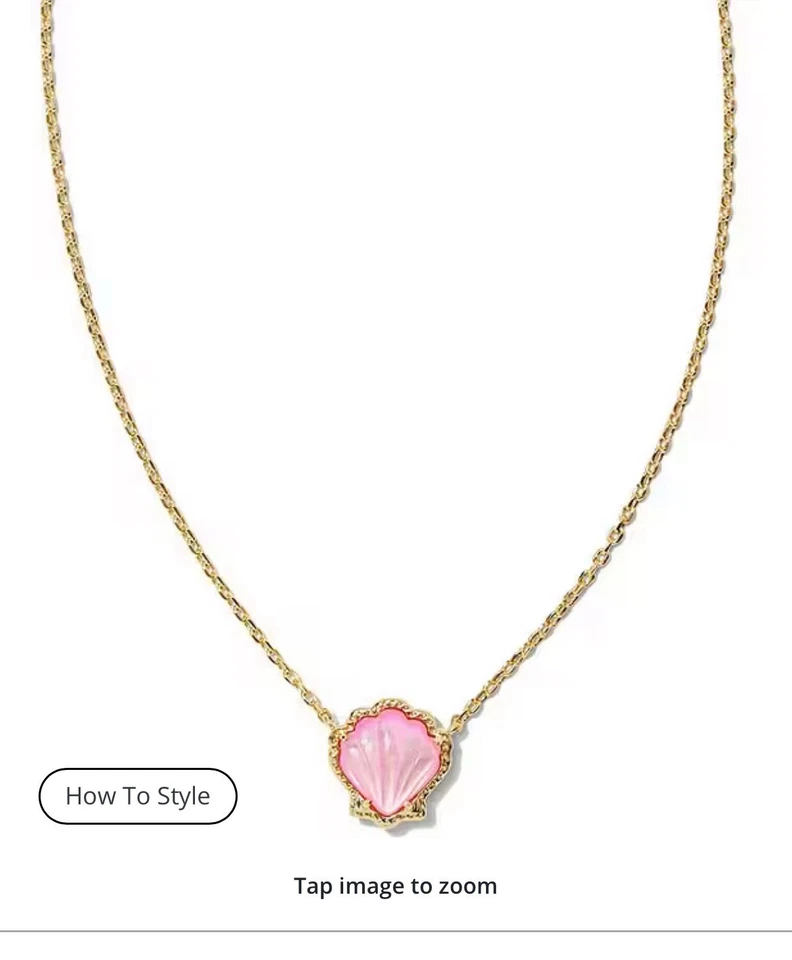 ✨Collar Kendra Scott Rubor Rosa Madreperla Brynne Oro Concha Concha Seashell Nuevo