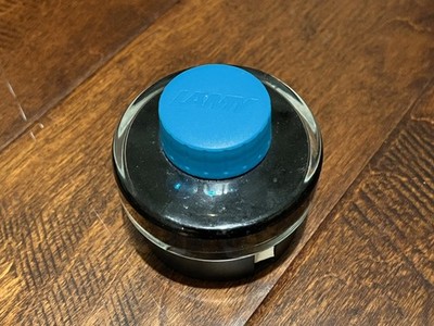 Lamy Bottled Ink for Fountain Pens in Petrol with Blotting Paper 50mL 95pct Full