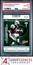 2004 FLEER AUTHENTIX #97 CURTIS MARTIN JETS HOF POP 2 PSA 10