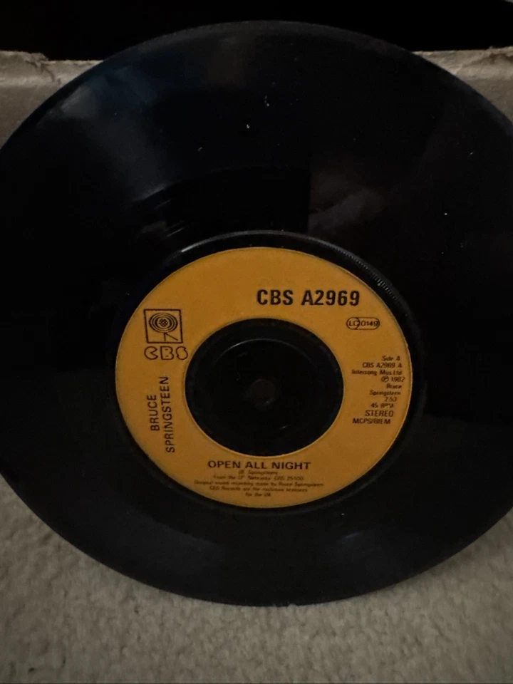 BRUCE SPRINGSTEEN OPEN ALL NIGHT  7 VINYL 45 UK IMPORT PS RARE 1982 CBS RARE - Image 4 of 4