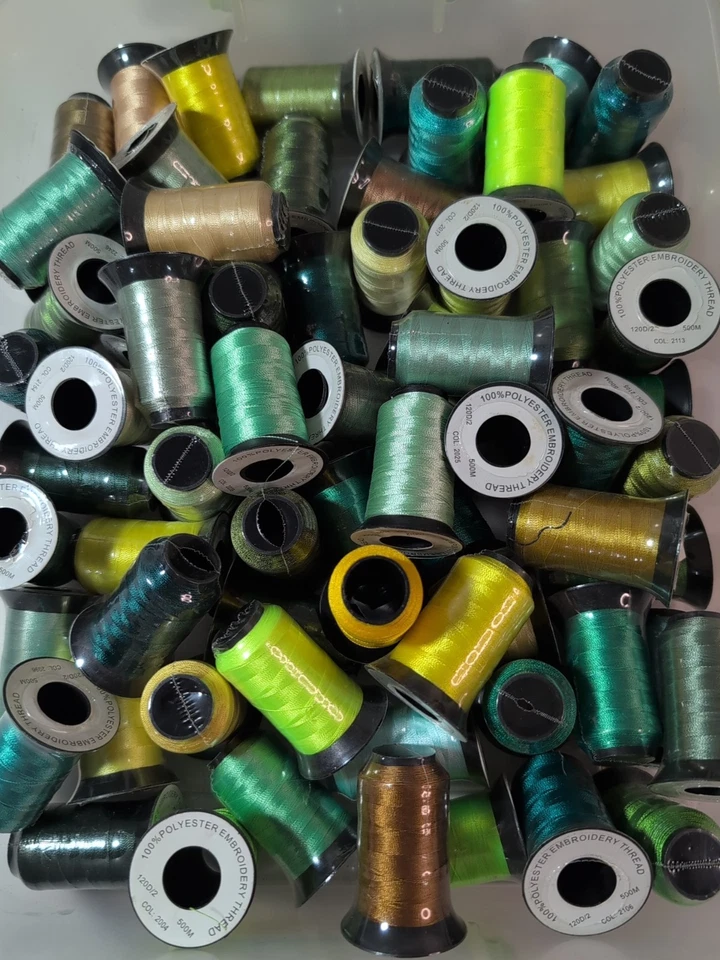 Embroidery Machine Thread Lot of 100+ Spools Polyester Multicolored NEW - Image 2 of 4