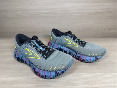 Brooks Glycerin 20 Blue Gray Pink Neon Running Shoes Womens 7B Sneakers