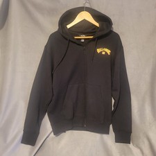 NWT Billabong Graphic Print Fleece Hoodie Black Full Zip Long Sleeve Size S