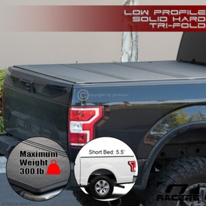 For 2015 2021 Ford F150 5 5 Ft Bed Low Profile Hard Tri Fold Abs Tonneau Cover Ebay