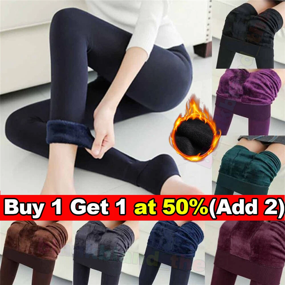 Women Winter Leggings Thick Fleece Lined Stretchy Thermal Jeggings Pants  Warm