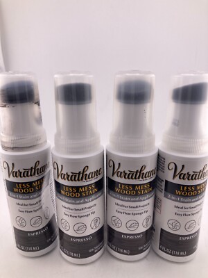 Varathane Less Mess Wood Stain and Applicator, 4 oz, Espresso, 4 Pack READ!
