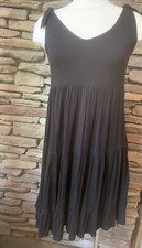 NWT FSL Apparel woman tired dress with tie straps black size S/M made In USA