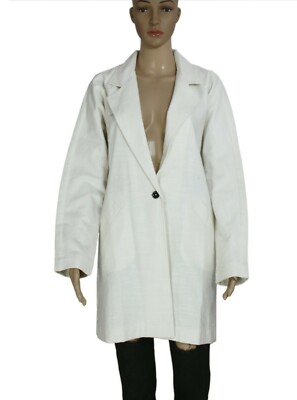 Formula Joven Jacket Button Long Sleeve White Vintage Blazer Front