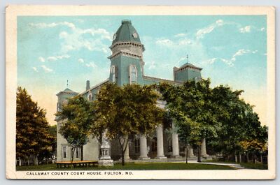 Fulton Missouri~Old 2nd Empire Courthouse w/Dome~Mansard Roofs~Razed 1937~PC '24