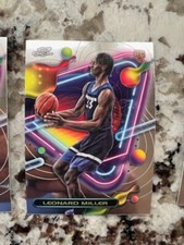 2023-24 TOPPS CHROME COSMIC ROOKIE CARD TIMBERWOLVES LEONARD MILLER #180