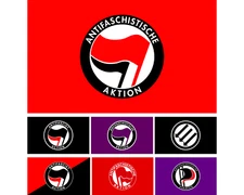 ANTIFA Flag Anti Fascist Fascism Three arrows Anarchist Communist 2x3 or 3x5