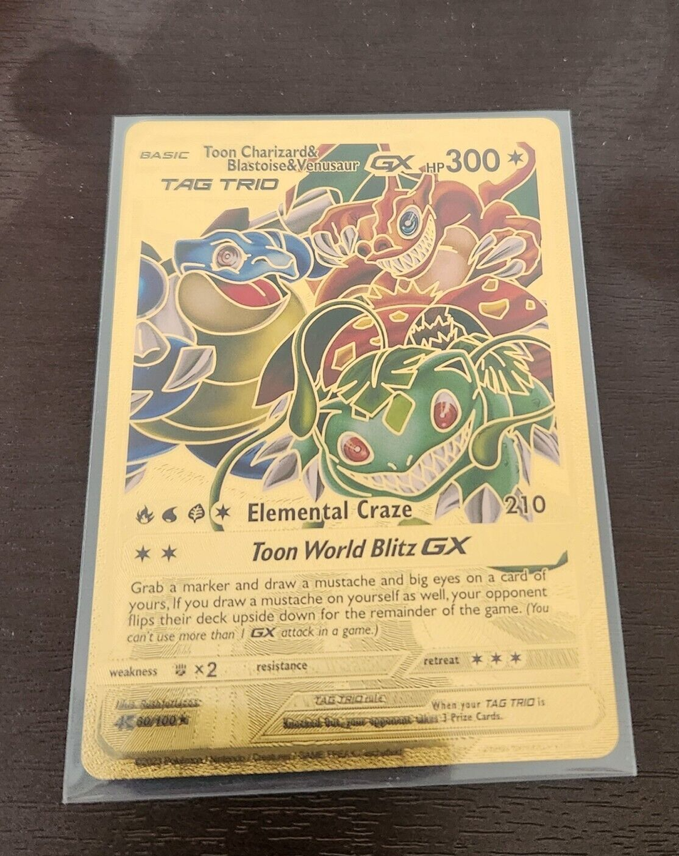 Toon Charizard & Blastoise & Venusaur Gx Full Art Gold l Pokemon
