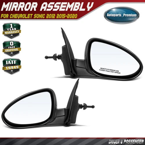 2x Manual Adjustment & Folding Mirror for Chevrolet Sonic 2012-2020 1.4L 1.8L