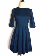 NEW Asos Teal Blue Fit & Flare Pleated Dress Size 2 NWT