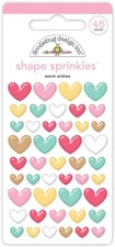 Doodlebug Sprinkles Warm Wishes Assorted Size Hearts Pink Red Yellow Green White
