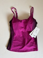 NWT 79 Athleta Sz 34B/C Coastline Vibrant Fuchsia Bra Cup Tankini Swim Top