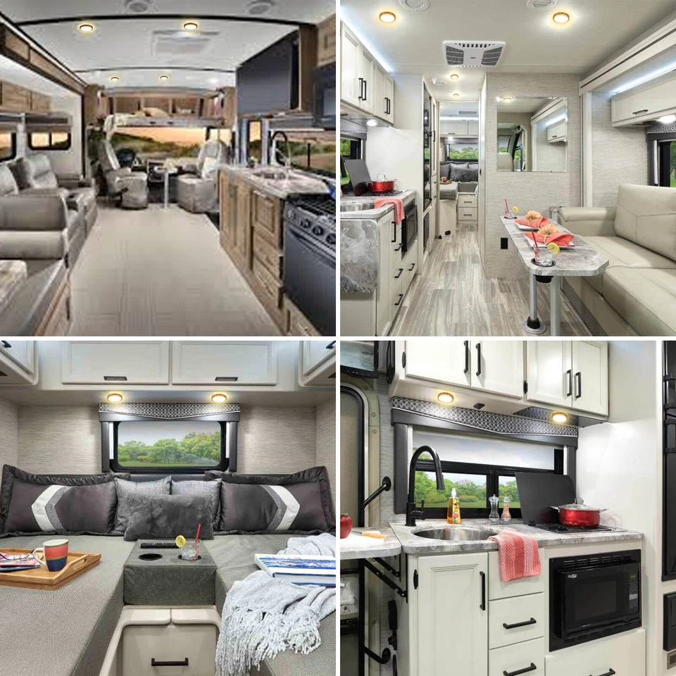 12V Recessed LED Spot Ceiling Lights Camper Van Caravan Motorhome Roof Downlight - Image 4 of 4