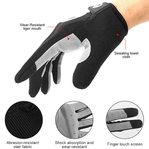 Men Full Finger Work Out Gym Gloves Sport Weight Lifting Exercise Fitness Gloves - Picture 6 of 14