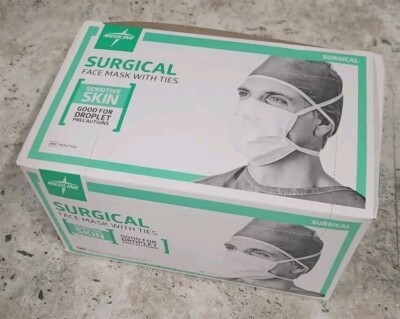 Box of (50) NON27386 Medline Sensitive Skin Surgical Face Mask (Exp 01/07/26)